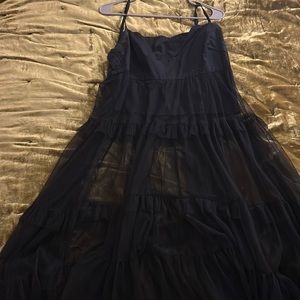 Anthropologie / Maeve sheer black ruffled dress (XL)